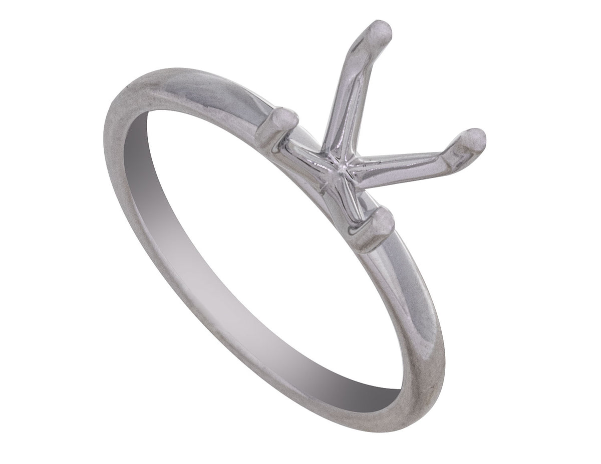 2mm Solitaire Engagement Ring in 14K White Gold