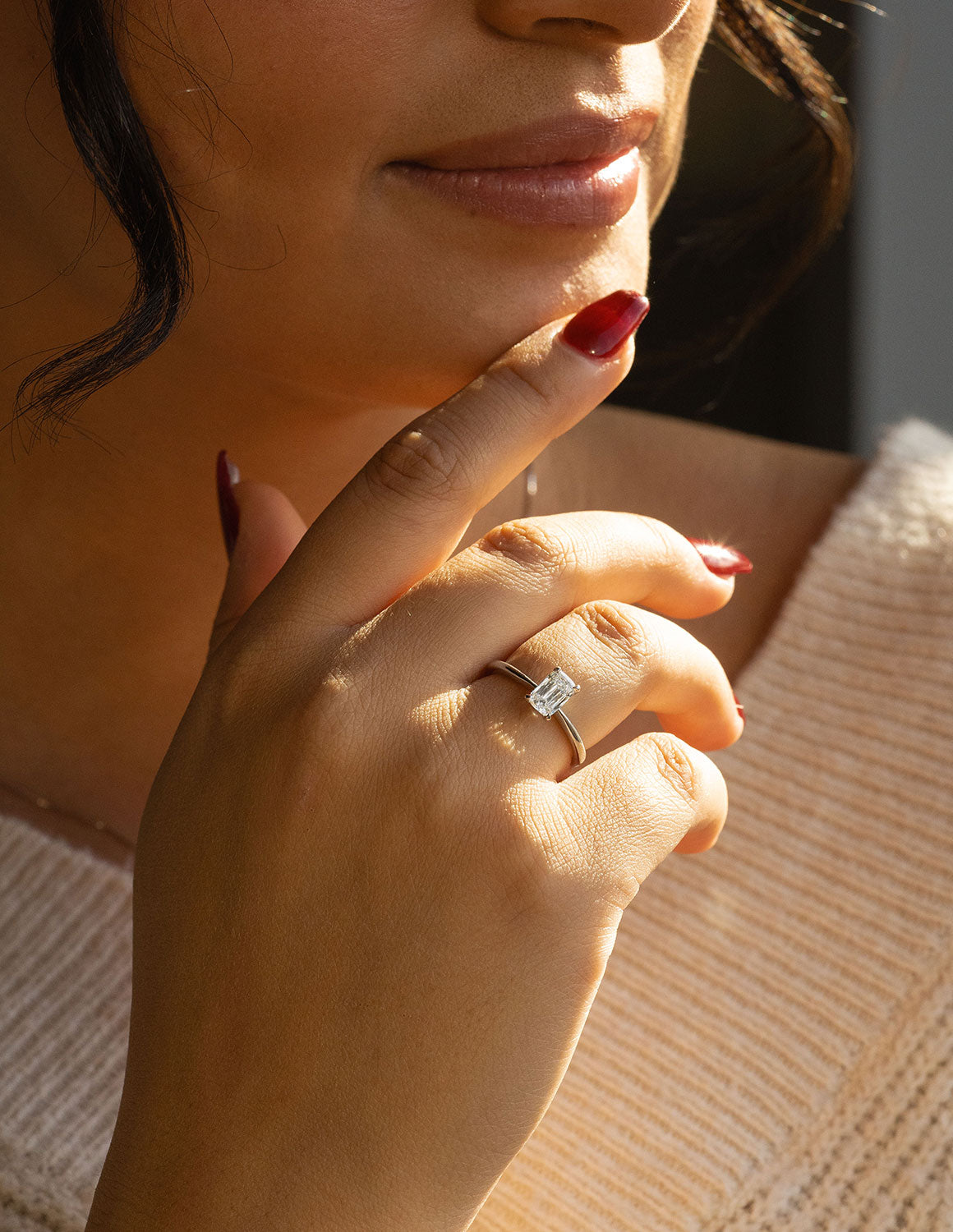 .91ct. Kessler Emerald Cut Solitaire Engagement Ring in 14K White Gold