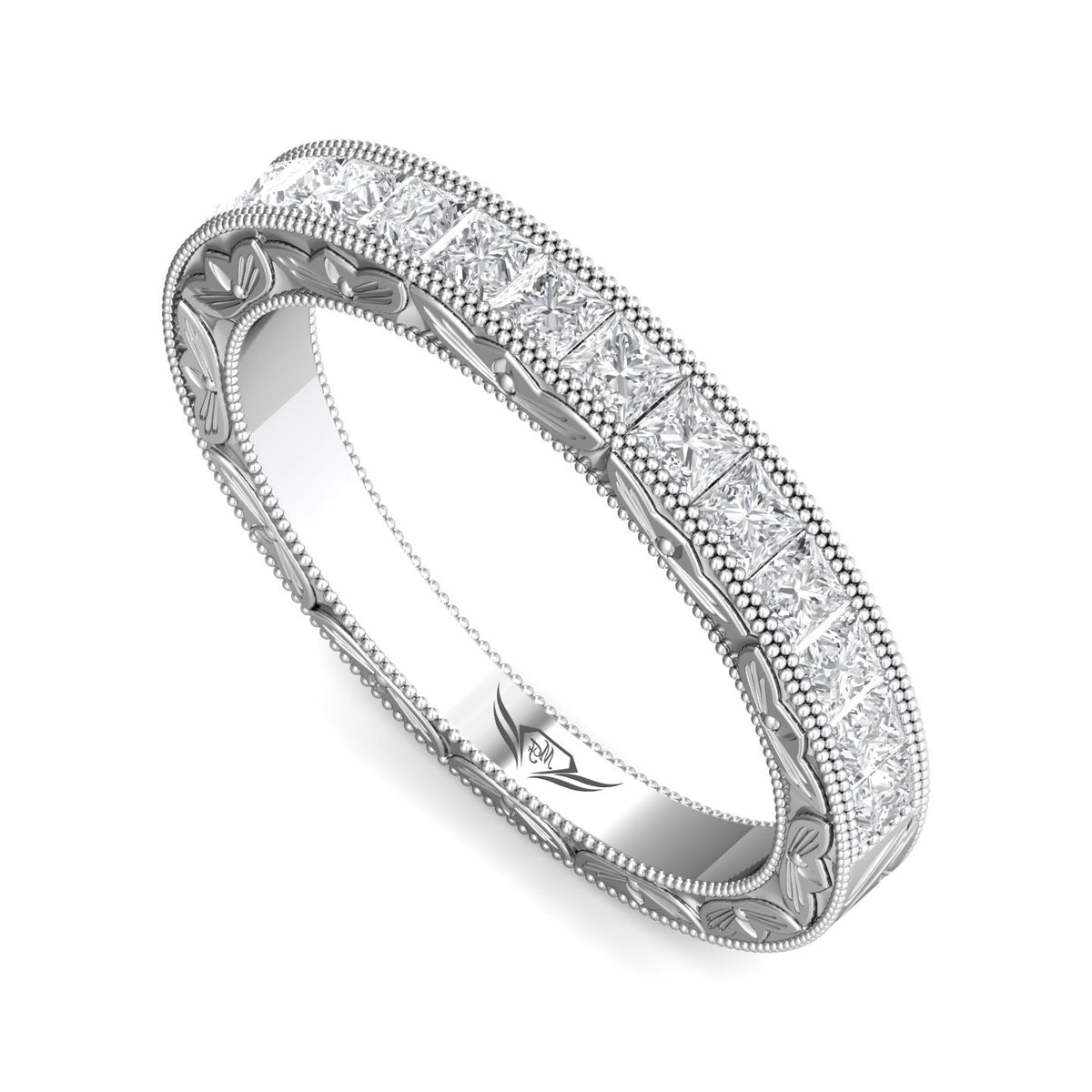 1/2ct. t.w. Princess Cut Diamond Wedding Ring in 14K White Gold
