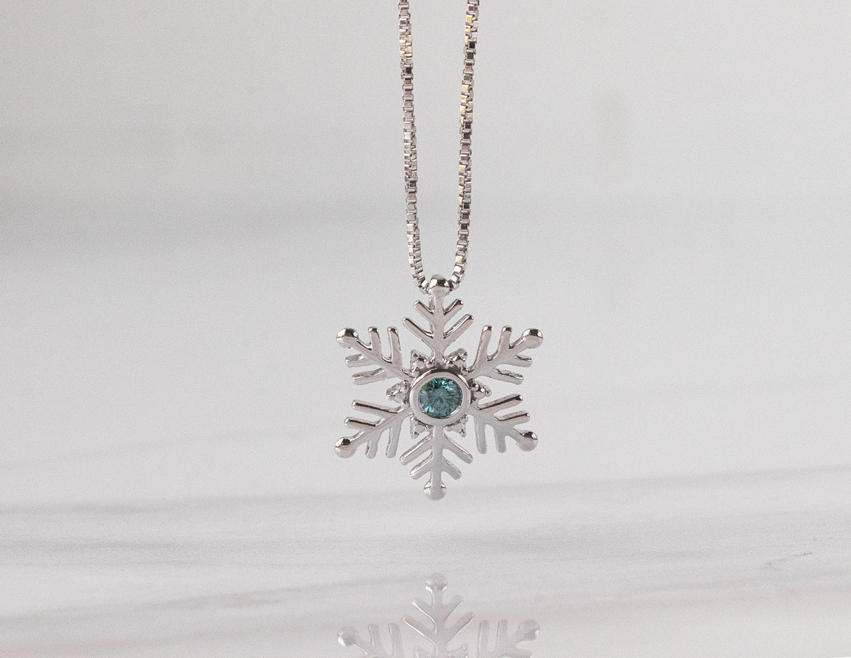 1/10ct. Blue Diamond Snowflake Pendant in Sterling Silver