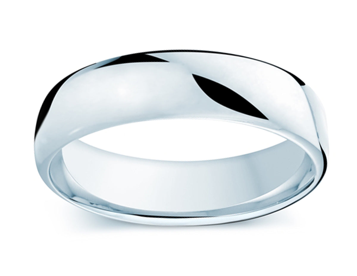 6.5mm Men's Wedding Band in 14K White Gold