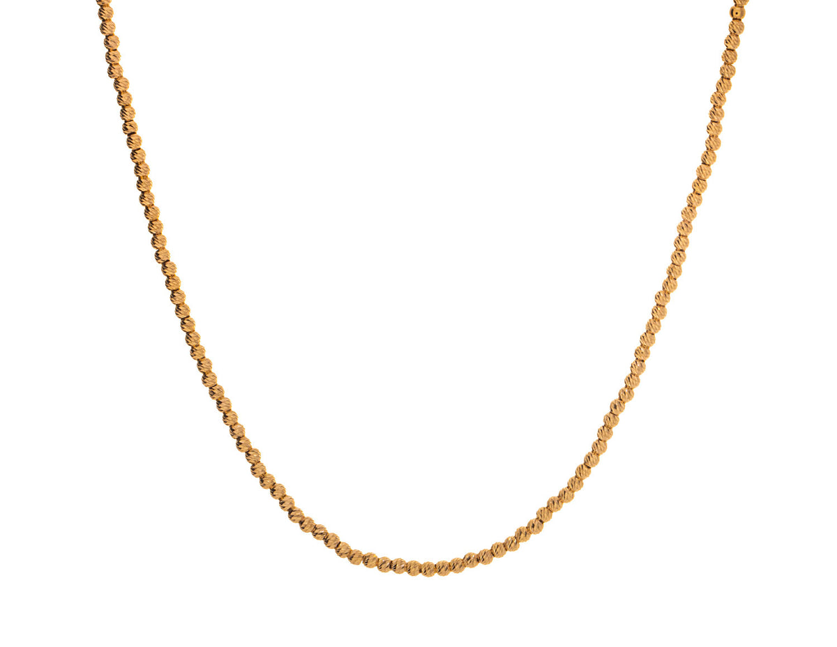 18" Textured Shimmering Bead Chain in 14K Yellow Gold