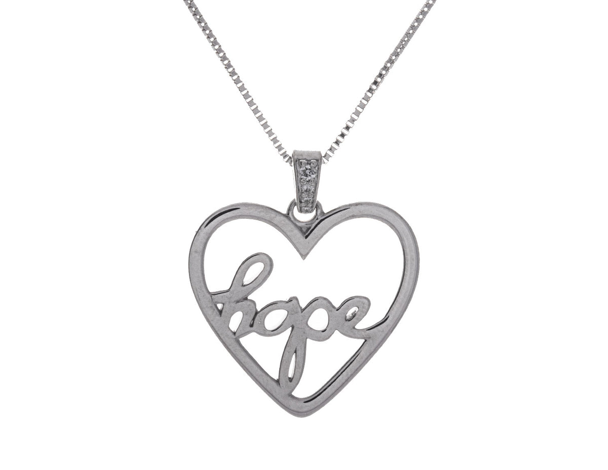 .02ct. t.w. Diamond Hope Pendant in Sterling Silver