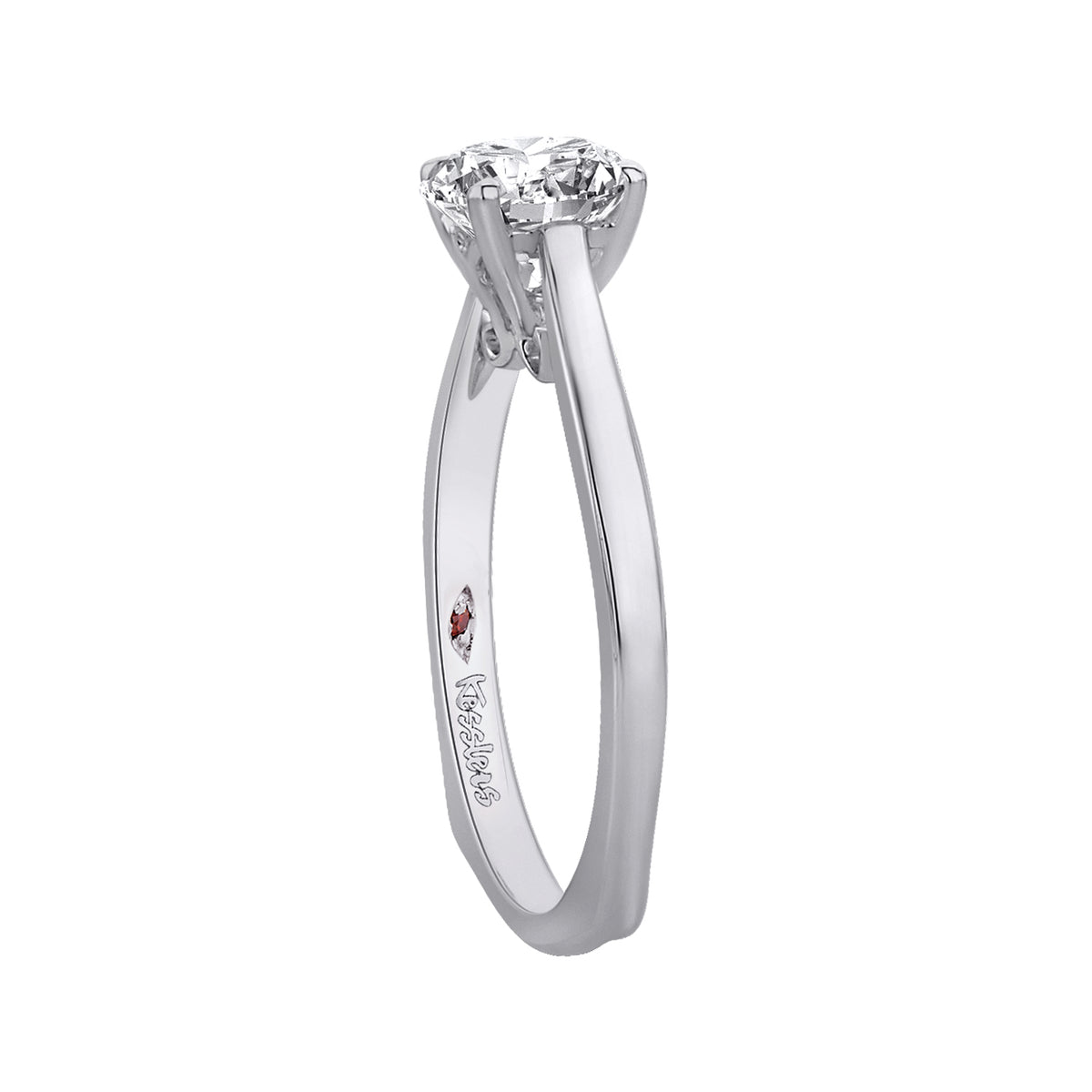 Solitaire Engagement Ring in 14K White Gold