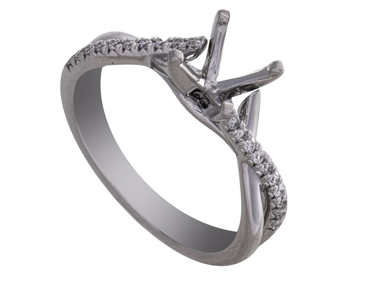 1/7ct. t.w. Diamond Engagement Ring in 14K White Gold