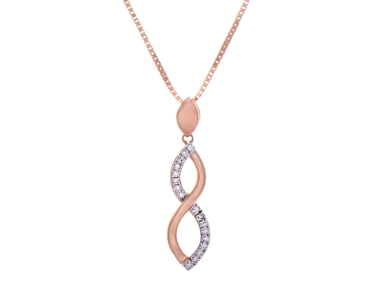.05ct. t.w. Diamond Infinity Pendant in 10K Rose Gold