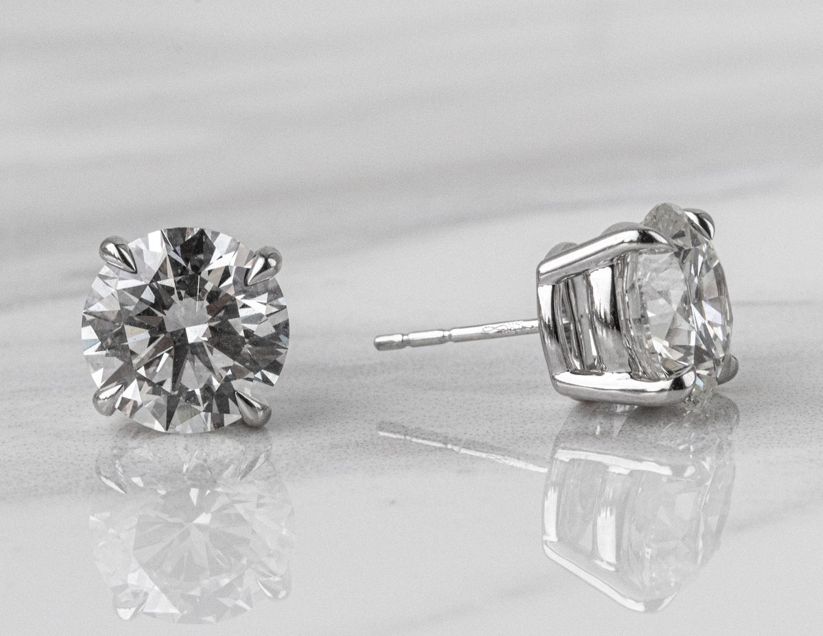 6ct. t.w. Round Brilliant Newborn Lab Created Diamond Stud Earrings in 14K White Gold