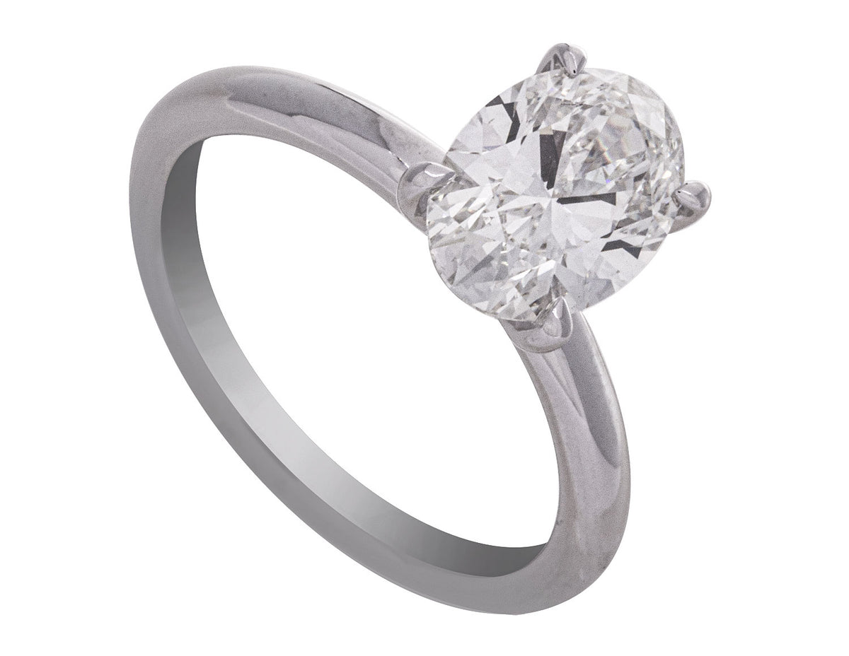 2ct. Oval Cut Newborn Lab Created Solitaire Engagement Ring in 14K White Gold