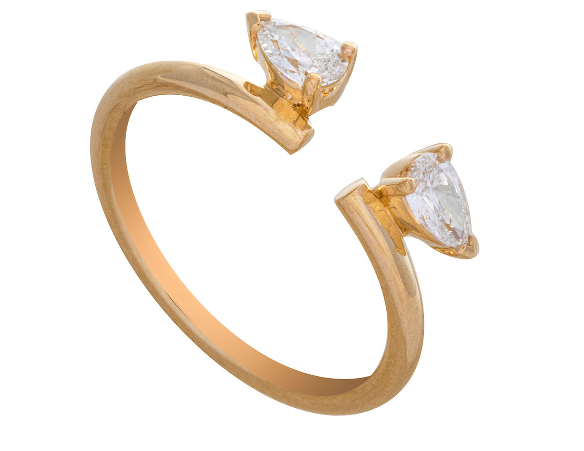 2/5ct. t.w. Pear Cut Diamond Wedding Wrap Ring in 14K Yellow Gold