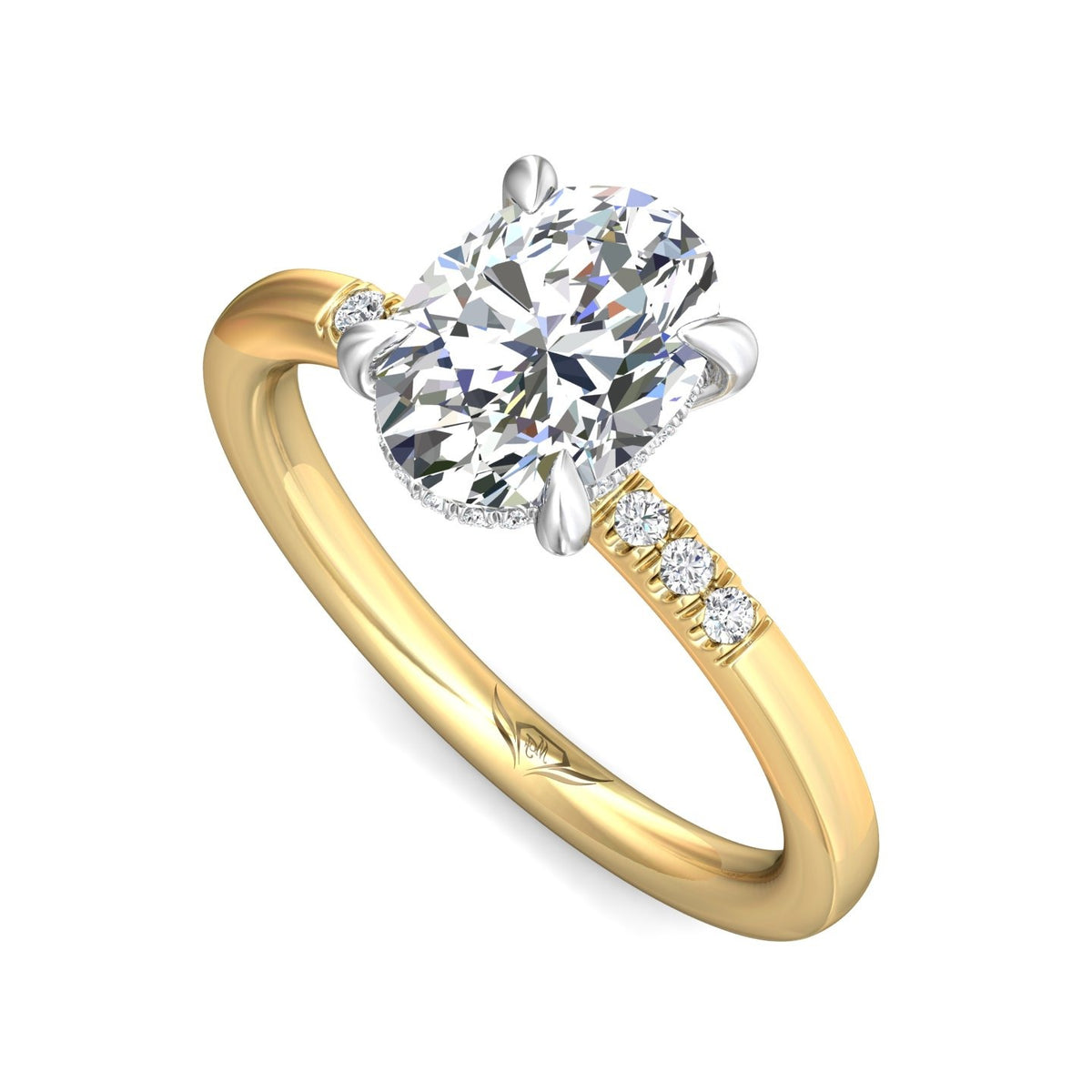 1/8ct. t.w. Diamond Engagement Ring in 14K White and Yellow Gold
