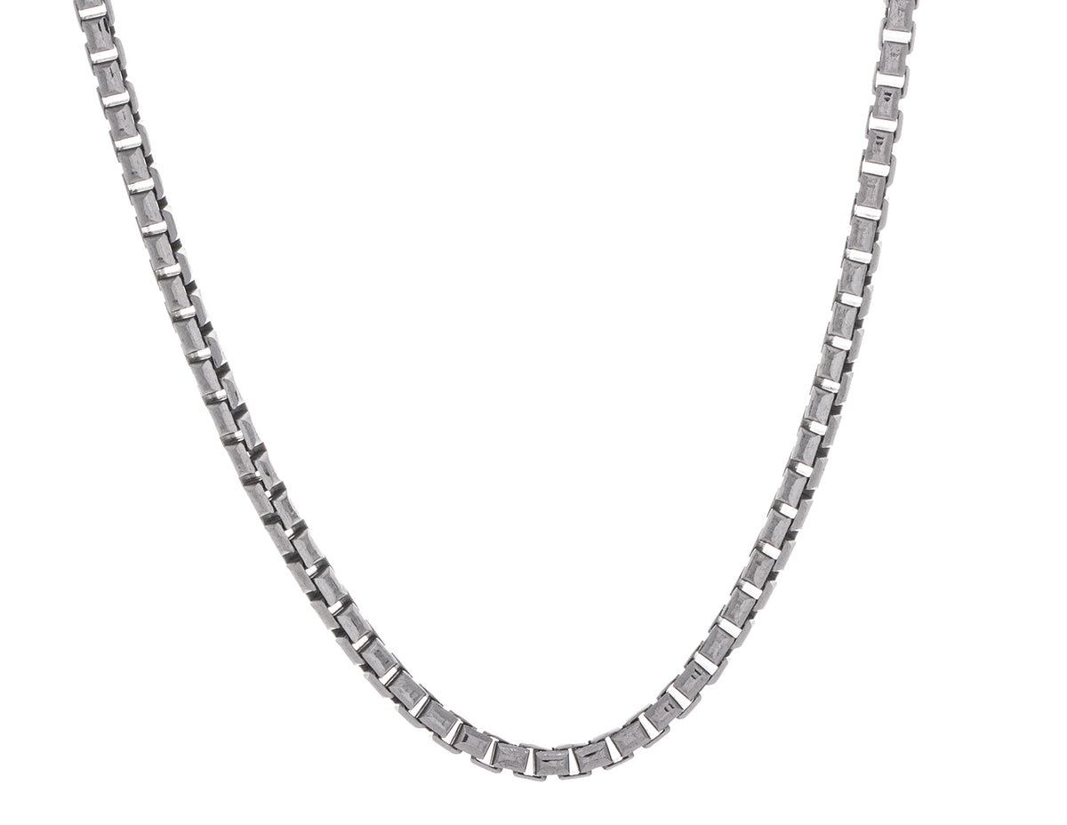 24" Gunmetal Link Chain in Sterling Silver