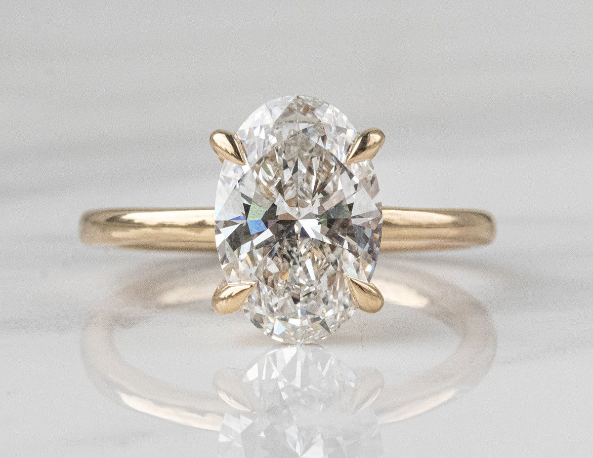 3 1/14ct. t.w. Oval Cut Newborn Lab Created Diamond Engagement Ring in 14K Yellow Gold
