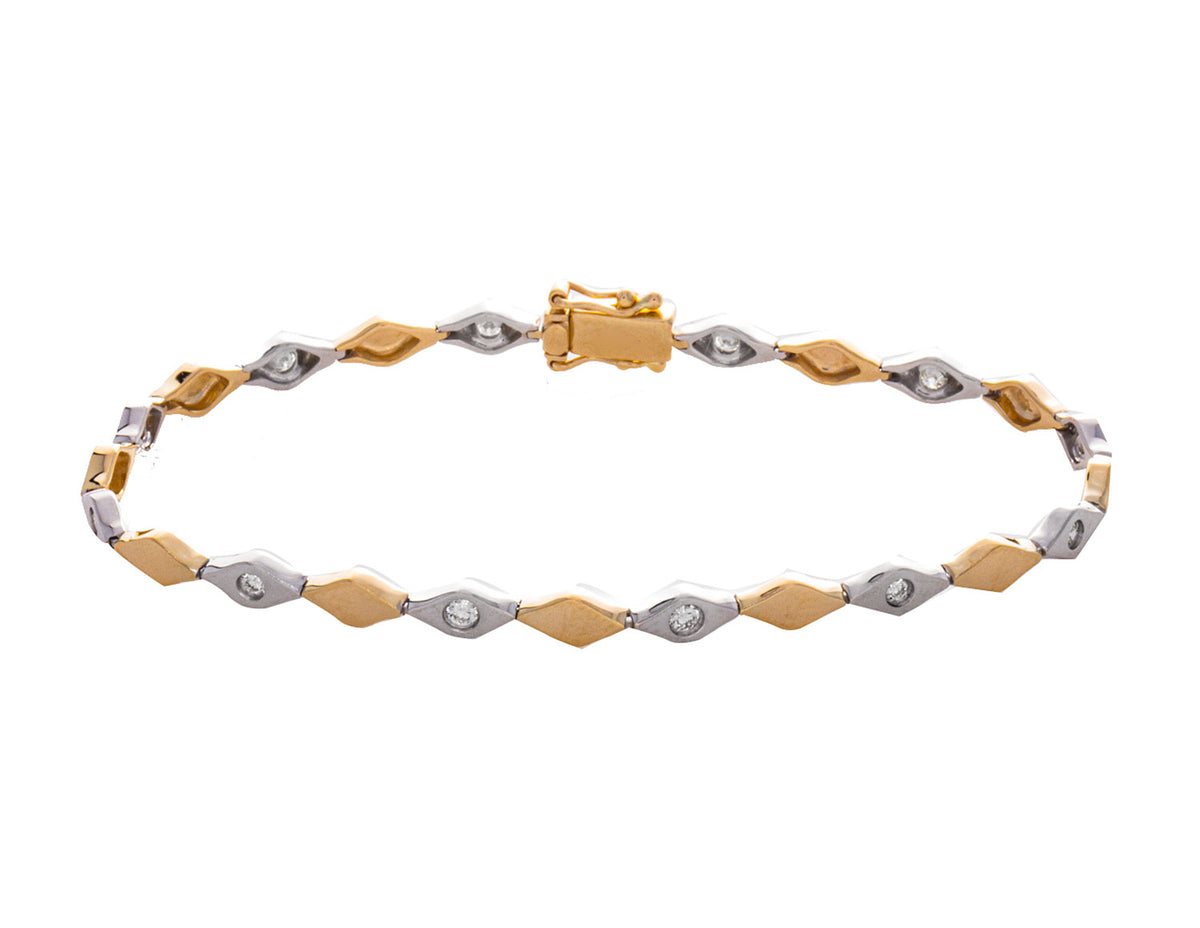 1/3ct. t.w. Diamond Fashion Bracelet in 14K Yellow and White Gold