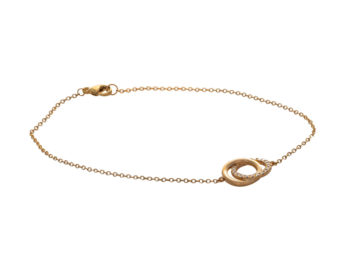 1/10ct. t.w. Diamond Double Circle Bracelet in 14K Yellow Gold