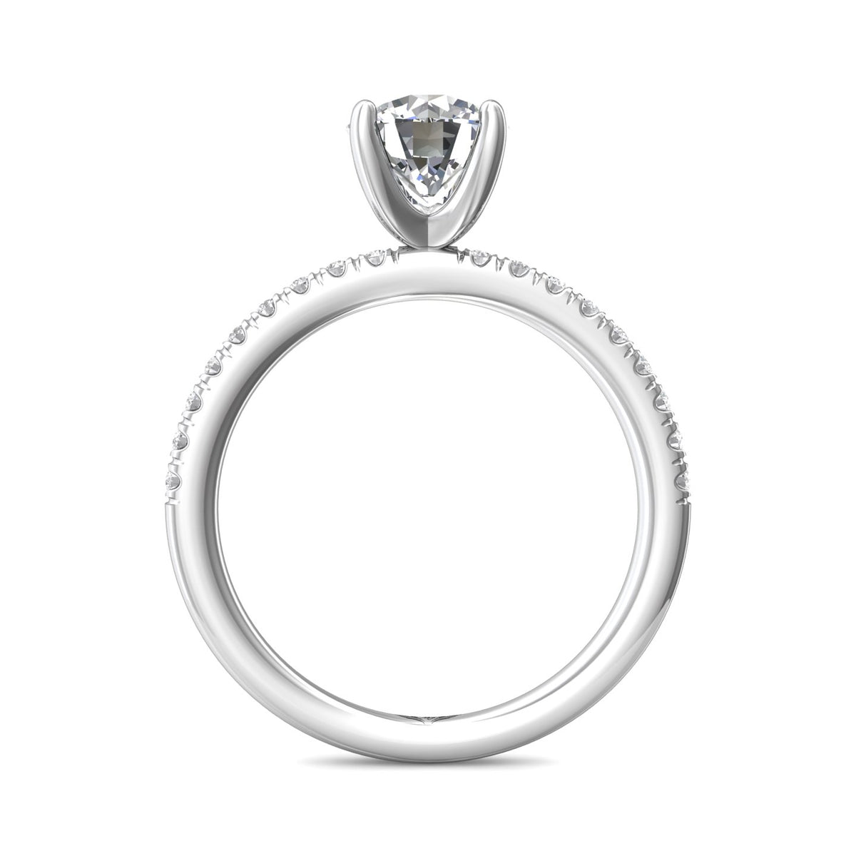 1/5ct. t.w. Round Cut Diamond Engagement Ring in 14K White Gold