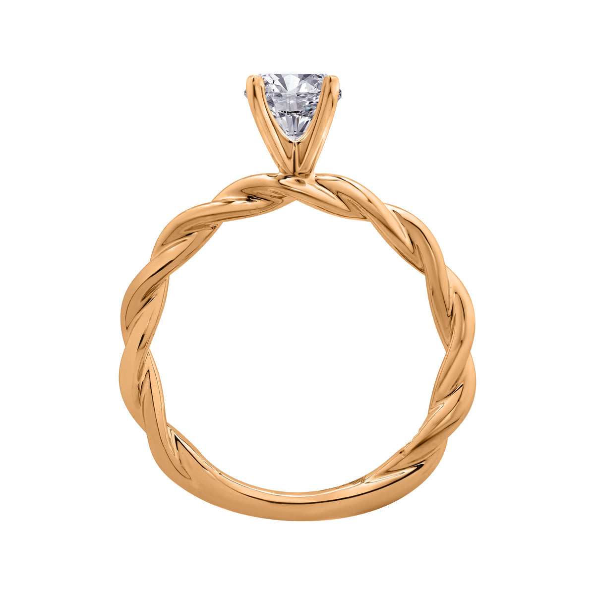 2mm Rope Style Engagement Ring in 14K Yellow Gold