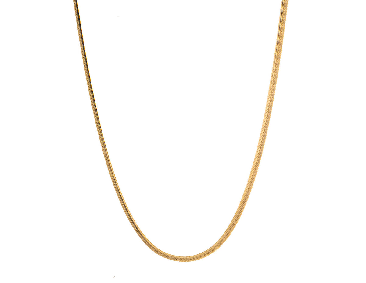 18" 2.3mm Oval Snake Chain in 14K Yellow Gold