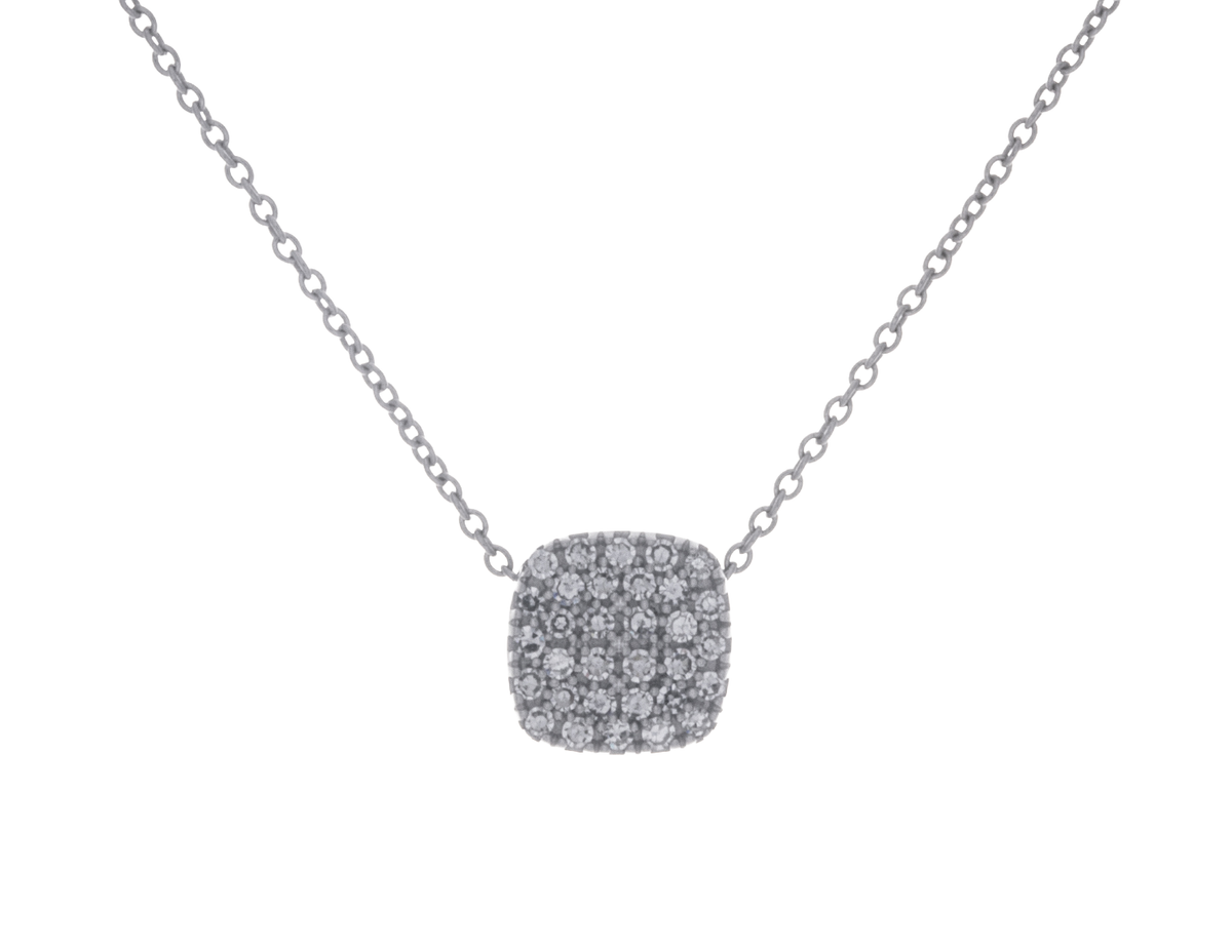 1/6ct. t.w. Cushion Shape Newborn Lab Created Diamond Fashion Pendant in Sterling Silver
