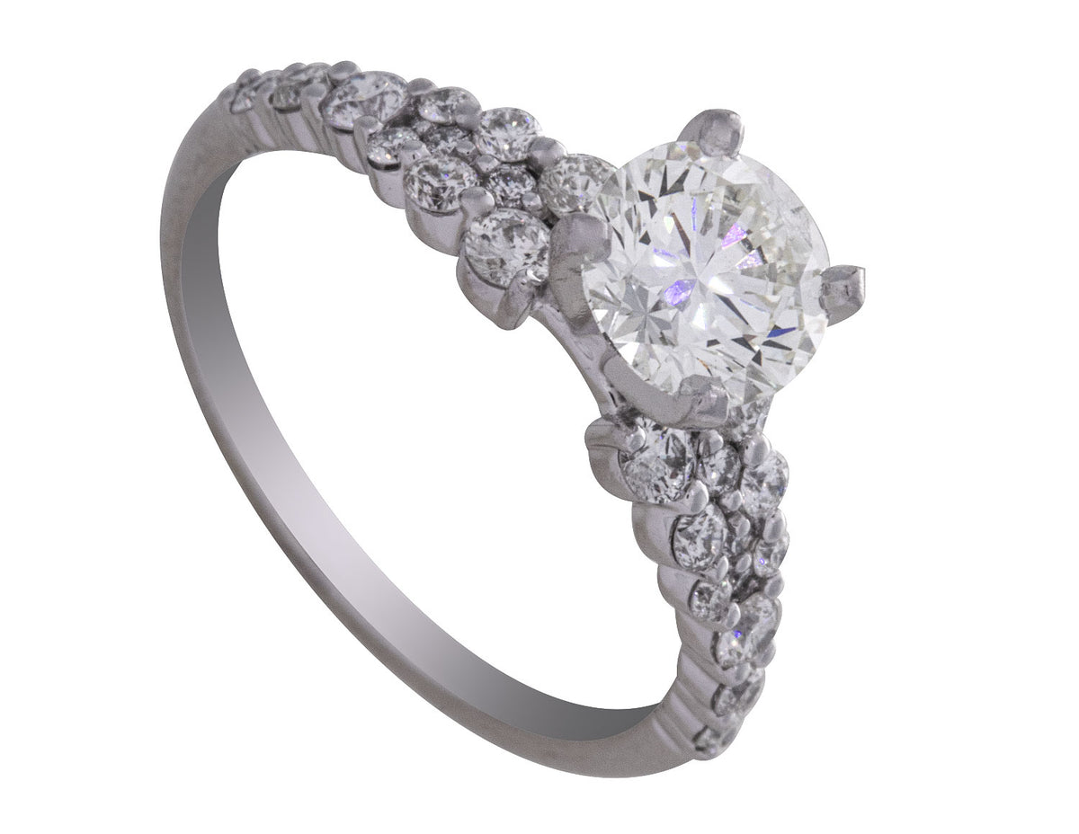 2ct. t.w. Round Cut Newborn Lab Created Diamond Engagement Ring in 14K White Gold