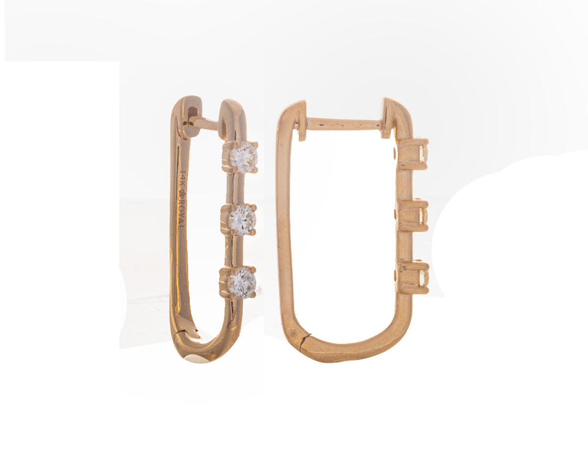 1/3ct. t.w. Diamond Hoop Earrings in 14K Yellow Gold