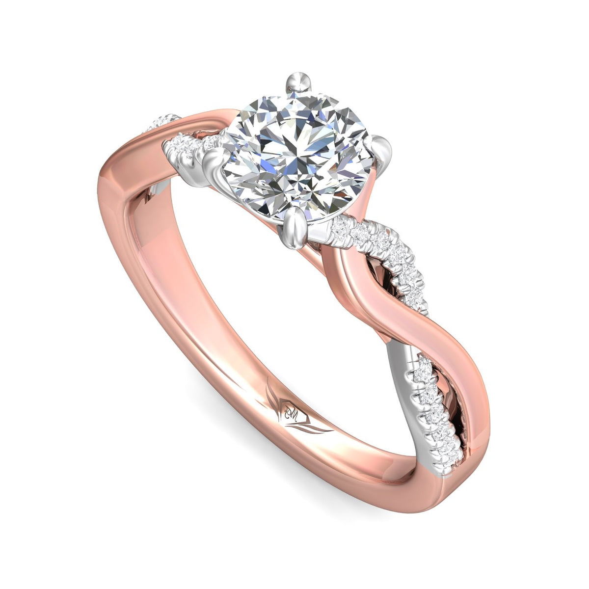 1/10ct. t.w. Round Cut Diamond Engagement Ring in 14K Rose and White Gold