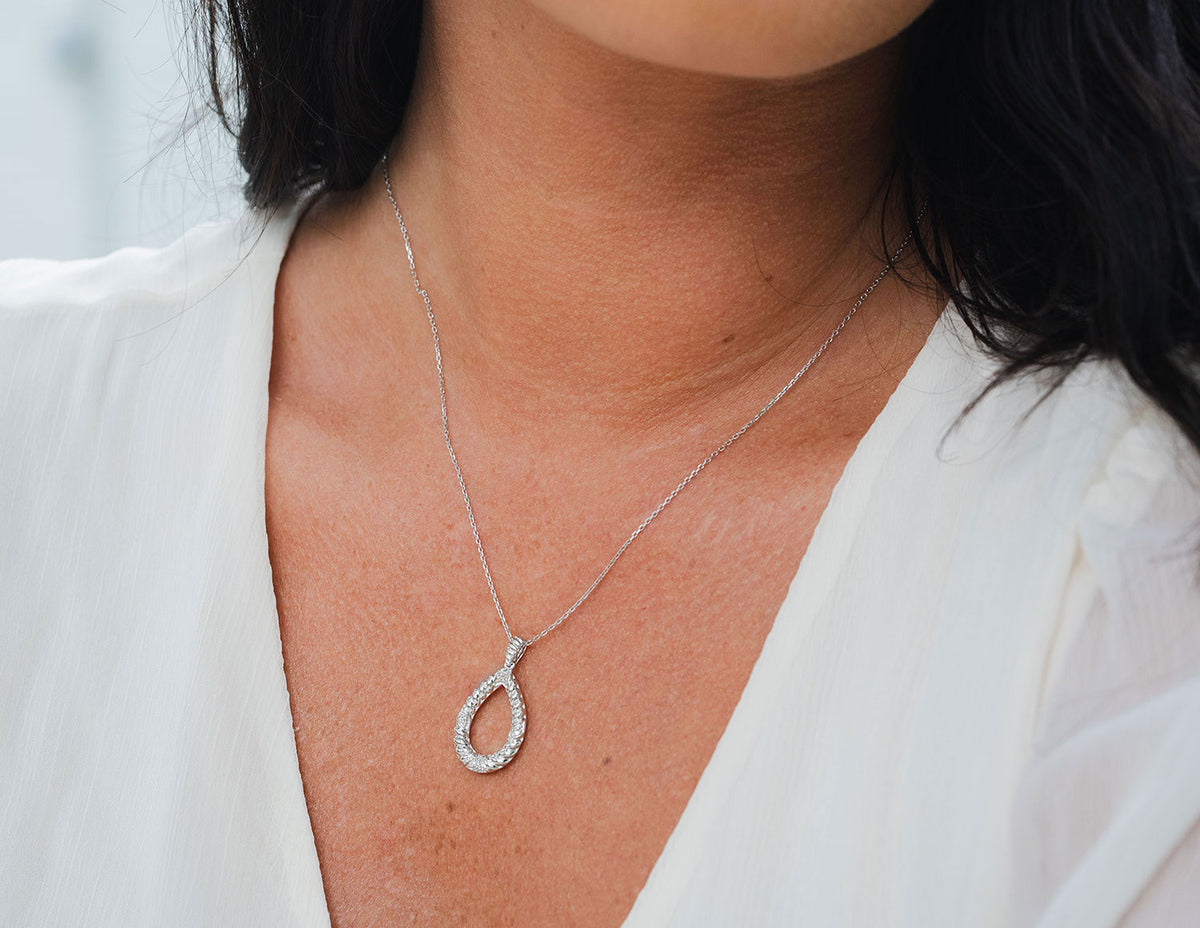 .05ct. t.w. Diamond Teardrop Pendant in Sterling Silver