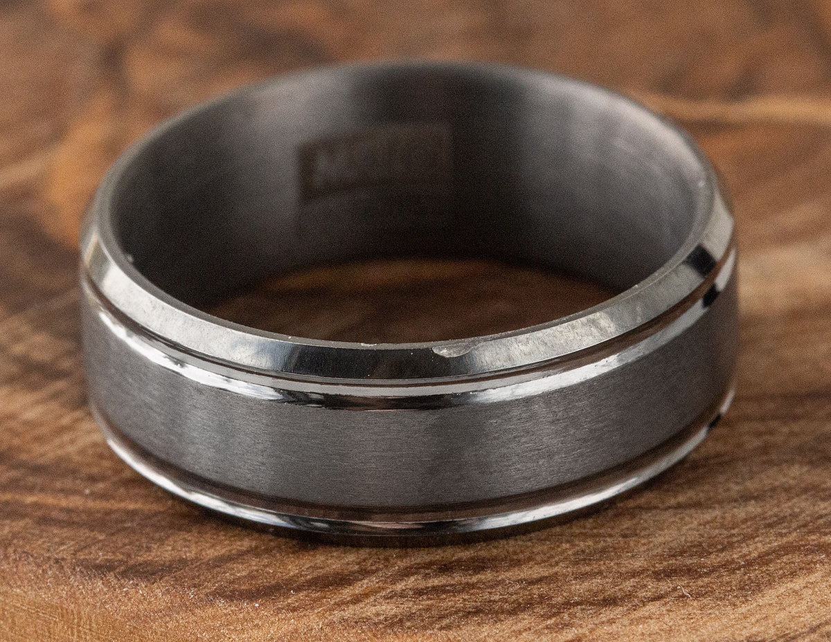 8mm Men's Wedding Band in Grey Tantalum