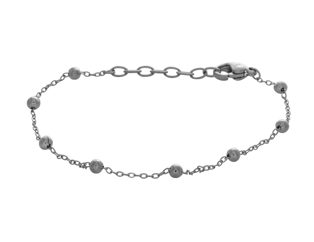Stainless Steel 3mm Ball Station Bracelet