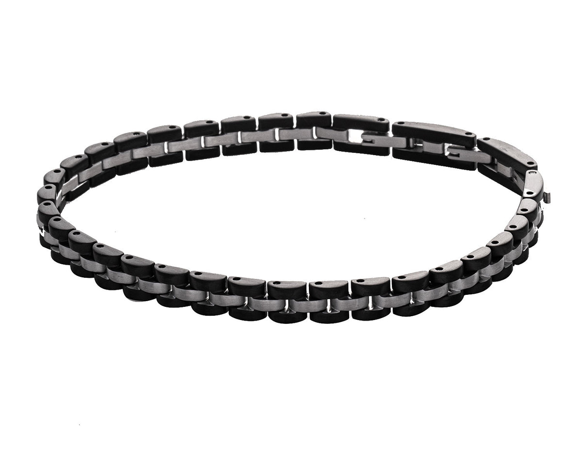 8.5" Black Ion-Plated Stainless Steel RX Link Bracelet