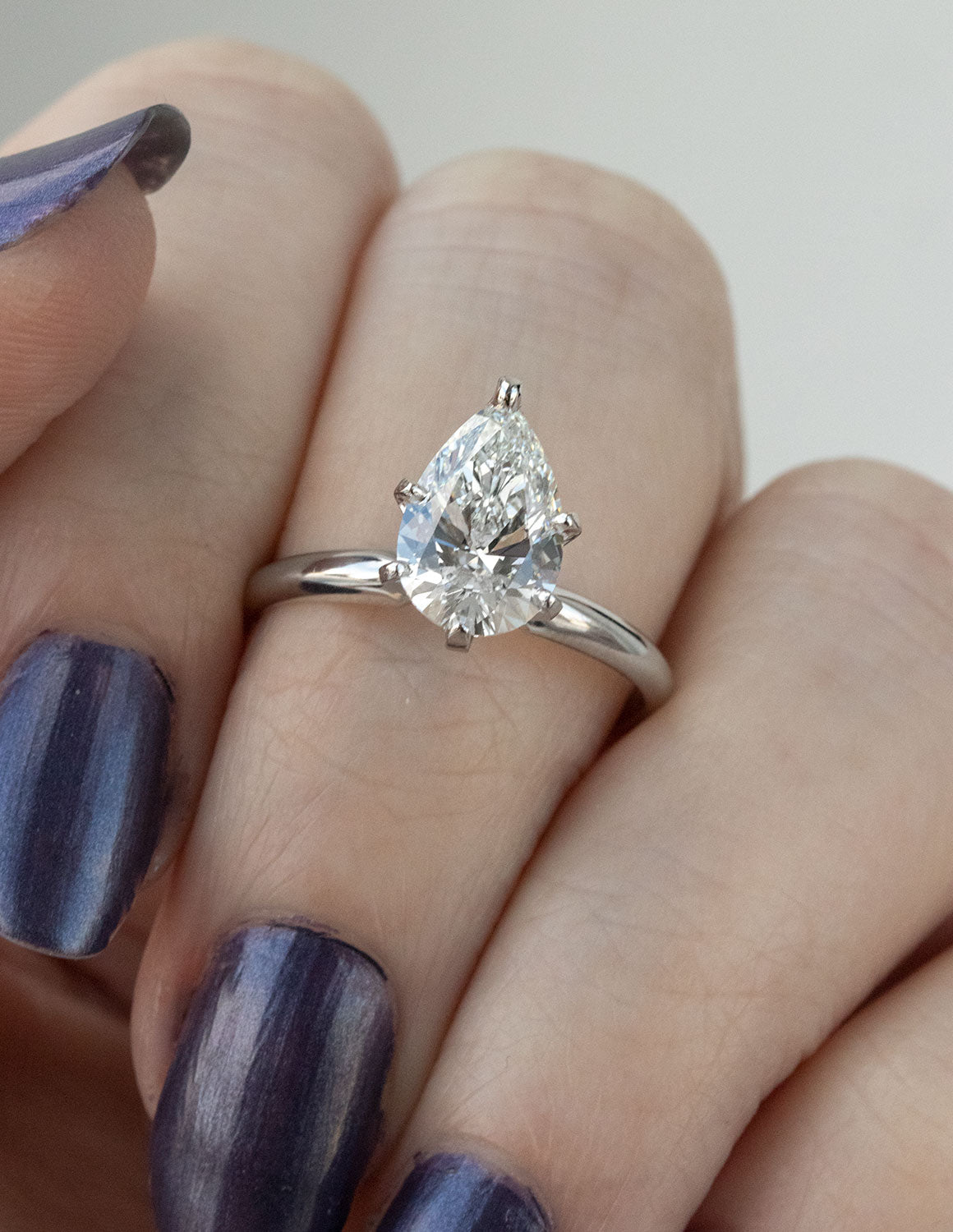 2ct. Pear Shape Newborn Lab Created Diamond Engagement Ring