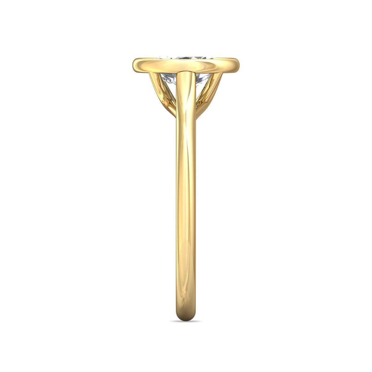 Bezel Set Solitaire Engagement Ring in 14K Yellow Gold