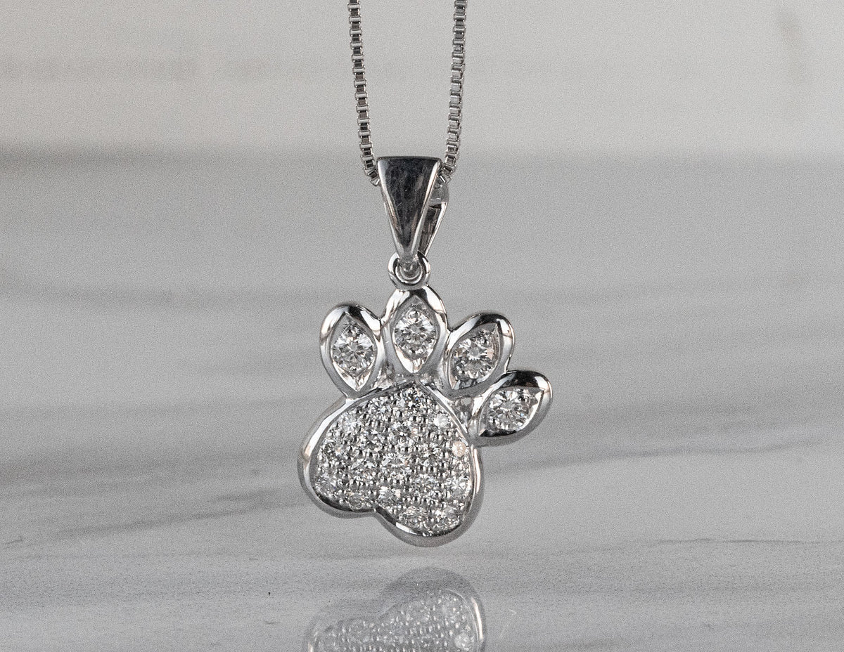 1/2ct. t.w. Diamond Paw Print Pendant in Sterling Silver