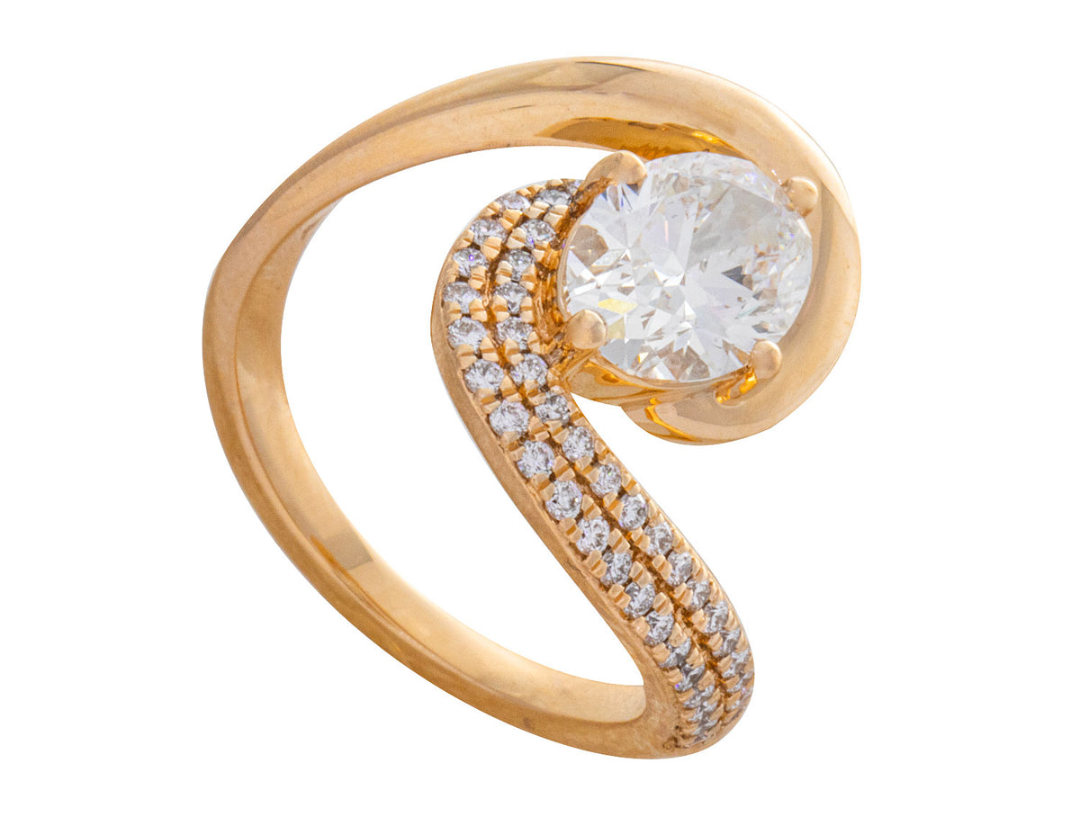 1 3/4ct. t.w. Oval Cut Newborn Lab Created Diamond Engagement Ring in 14K Yellow Gold