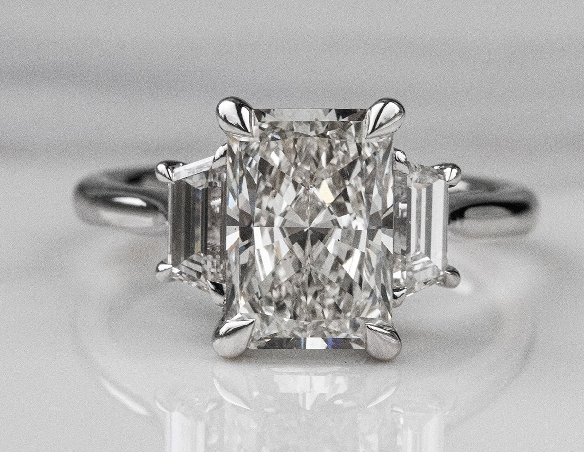 3 1/2ct. t.w. Radiant Cut Newborn Lab Created Diamond Engagement Ring in 14K White Gold