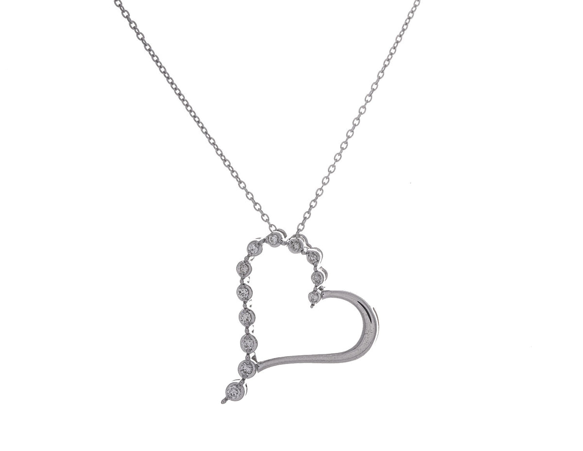 1/10ct. t.w. Diamond Journey Heart Pendant in Sterling Silver