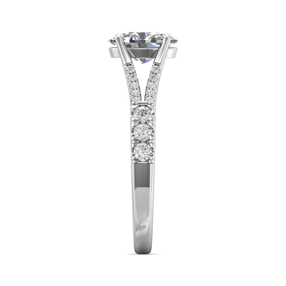 1/3ct. t.w. Oval and Round Cut Diamond Engagement Ring in 14K White Gold