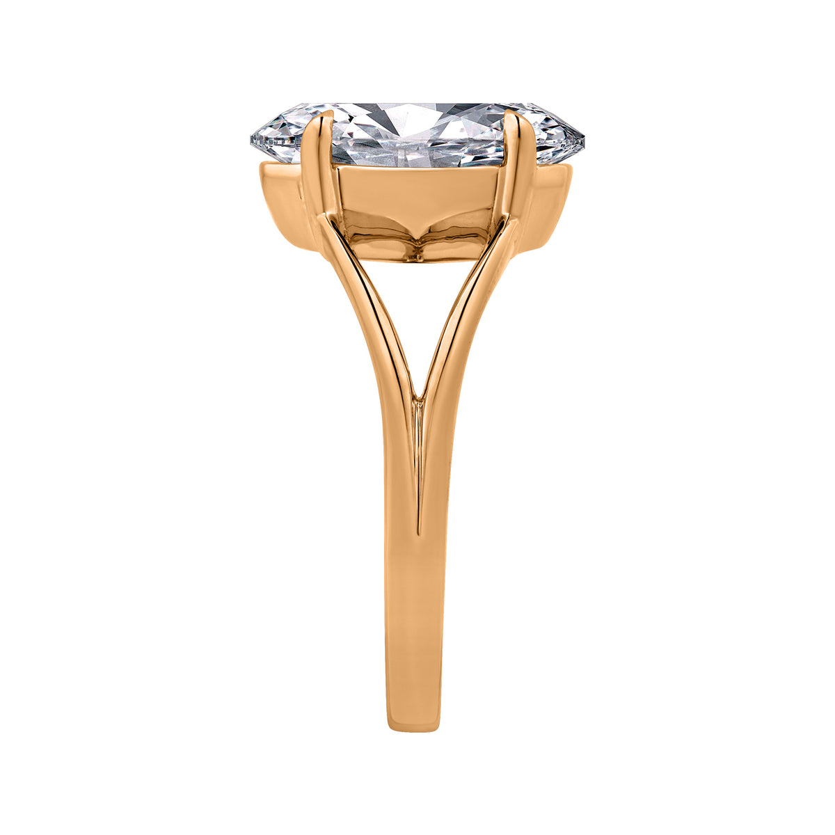 Split-Shank Solitaire Engagement Ring in 14K Yellow Gold