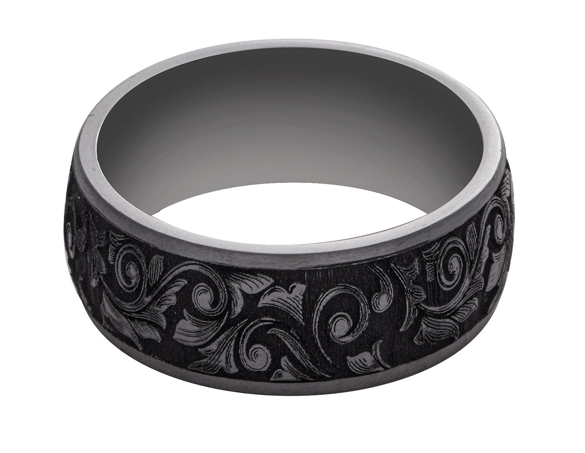 Tantalum Carved Wedding Band