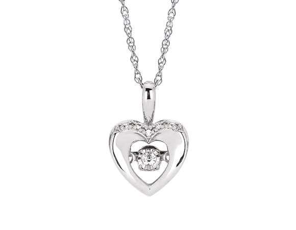 .02ct. t.w. Diamond Heart Pendant in Sterling Silver