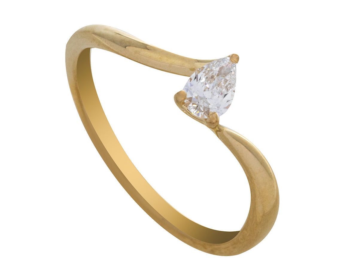 1/4ct. Pear Cut Newborn Lab Created Diamond in 10K Yellow Gold
