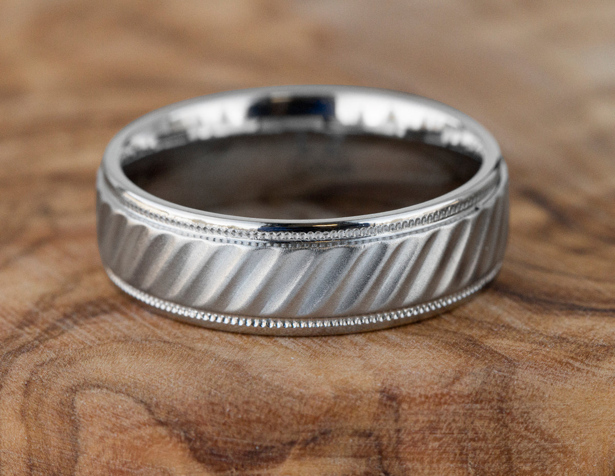 Cobalt Chrome Milgrain Wedding Ring