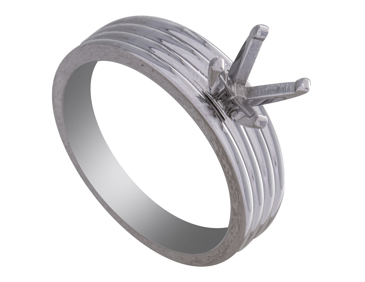 Solitaire Engagement Ring Mounting in 14K White Gold