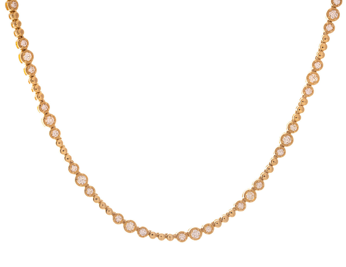 17" Diamond Fashion Necklace in 14K Yellow Gold