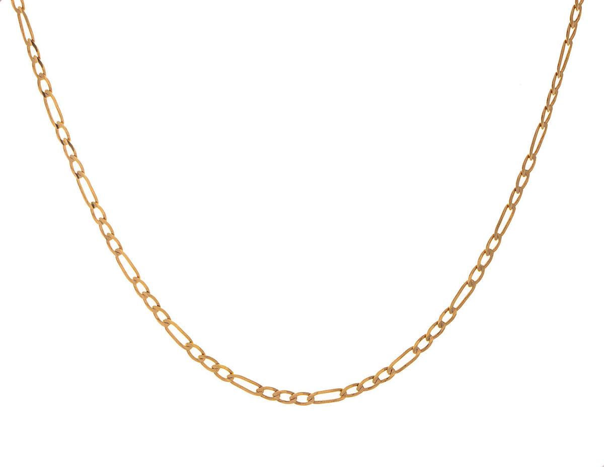 20" 2.3mm Solid Figaro Chain in 10K Yellow Gold