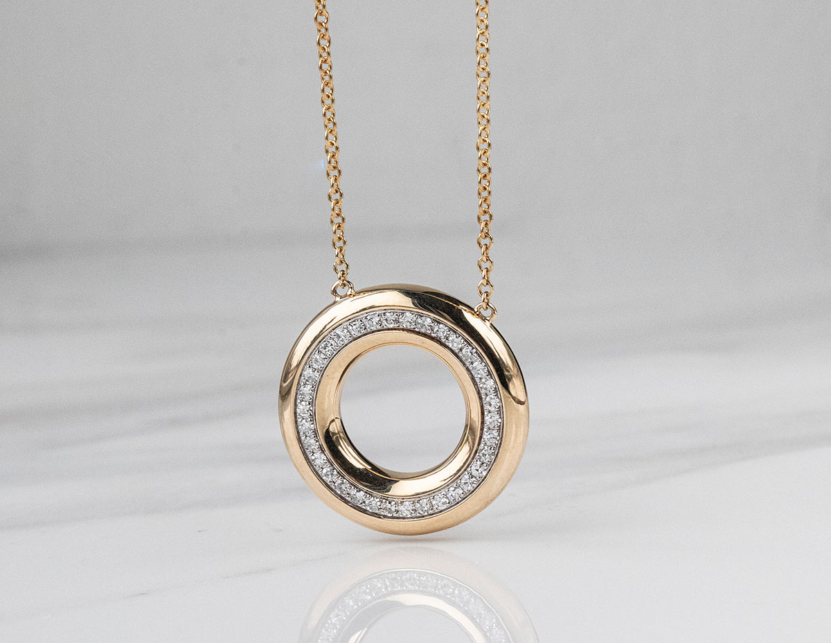 1/4ct. t.w. Diamond Circle Pendant in 14K Yellow Gold