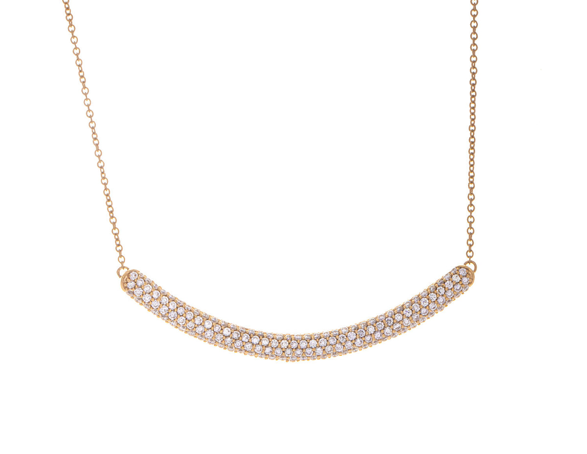 3/4ct. t.w. Diamond Pave Bar Necklace in 14K Yellow Gold