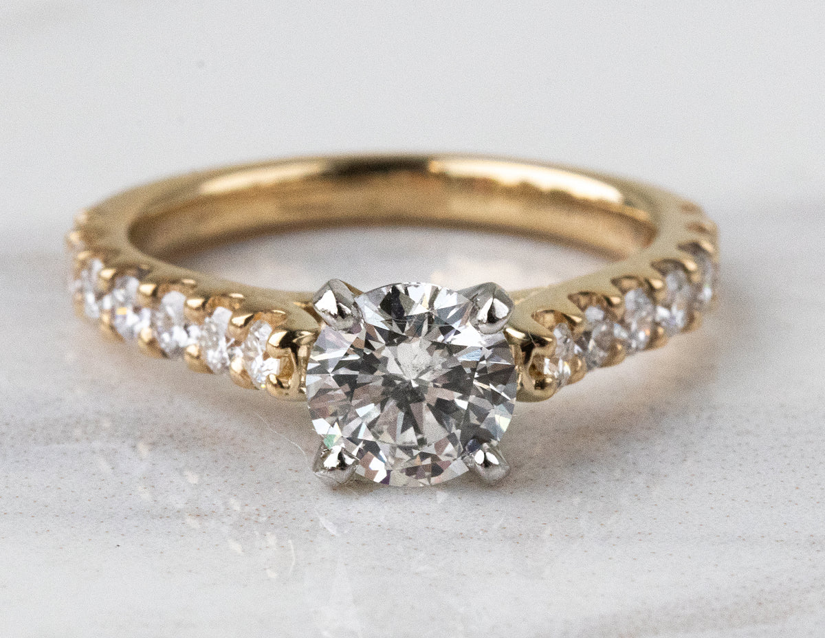 1 2/5ct. t.w. Round Cut Newborn Lab Created Diamond Engagement Ring in 14K Yellow Gold