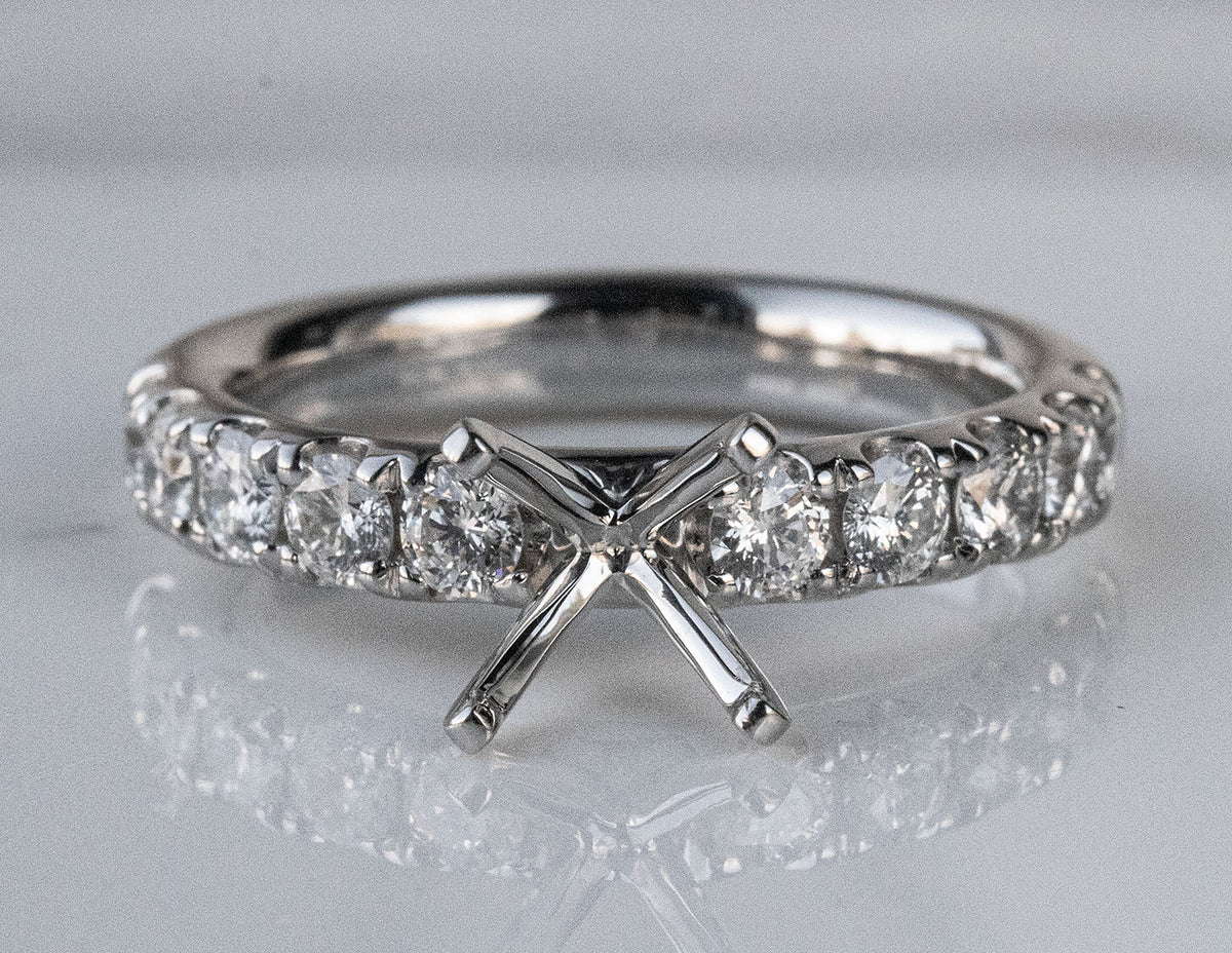 7/8ct. t.w. Round Cut Kessler 81 Diamond Engagement Ring in Platinum