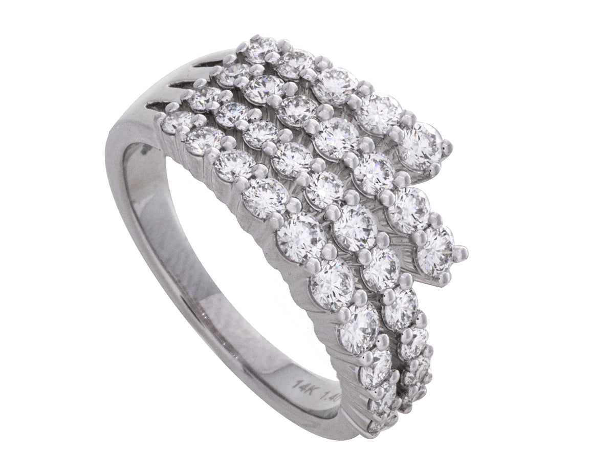 1 2/5ct. t.w. Round Cut Diamond Fashion Ring in 14K White Gold