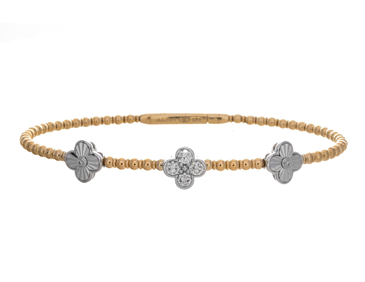 1/3ct. t.w. Diamond Flexie Bangle Bracelet in 14K Yellow and White Gold